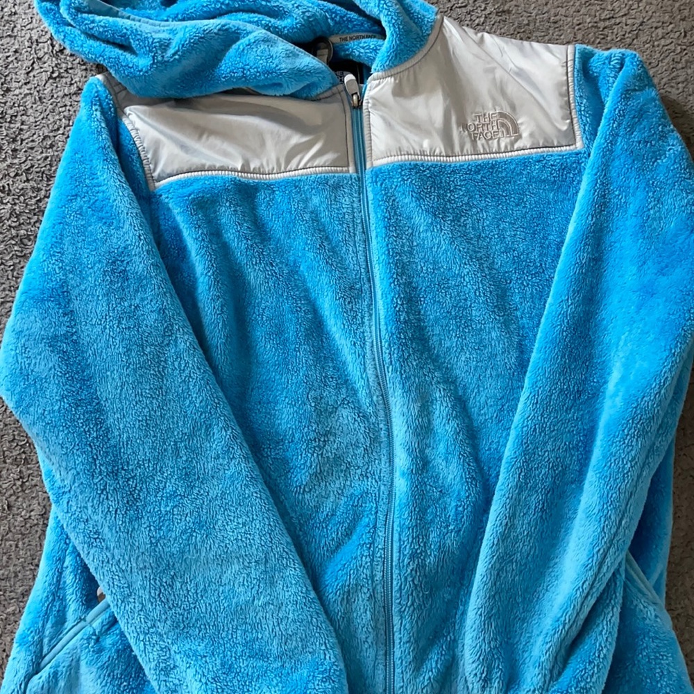 North Face blue  zip up jacket